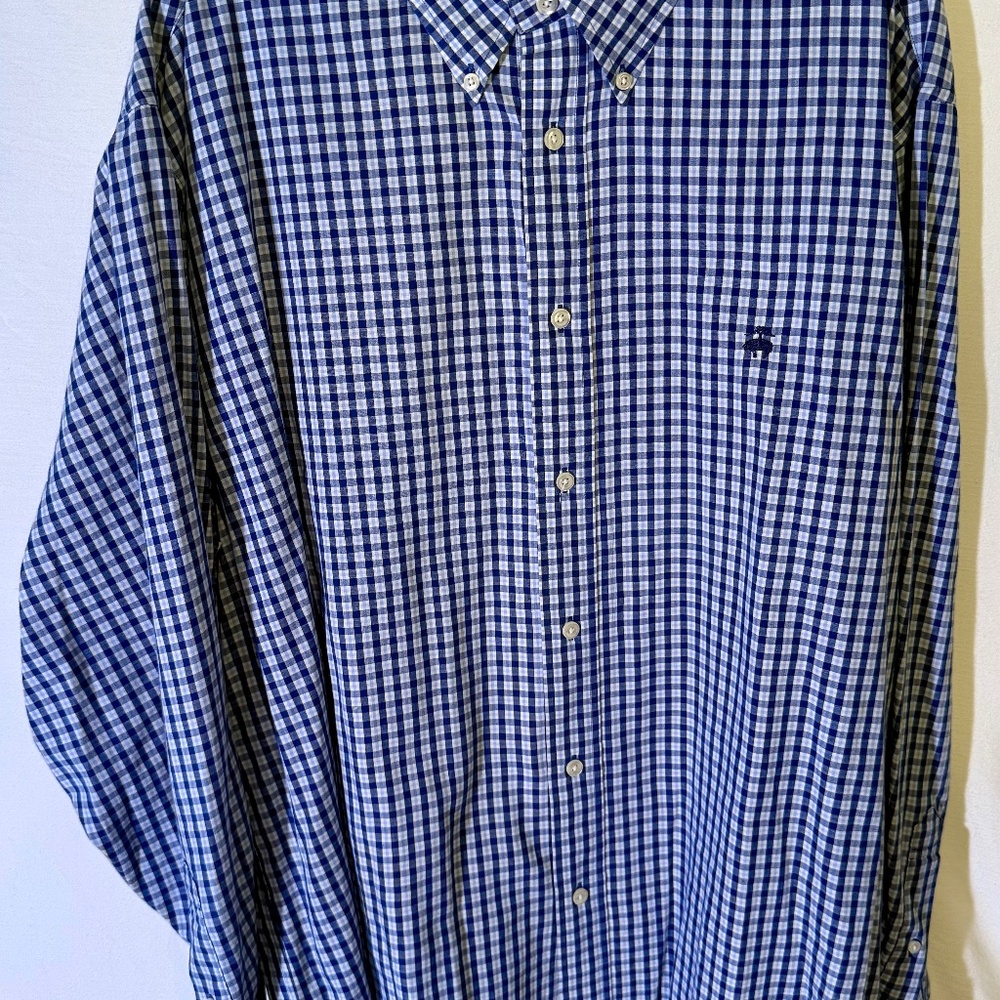 Brooks Brothers Blue & White Gingham Button-Down